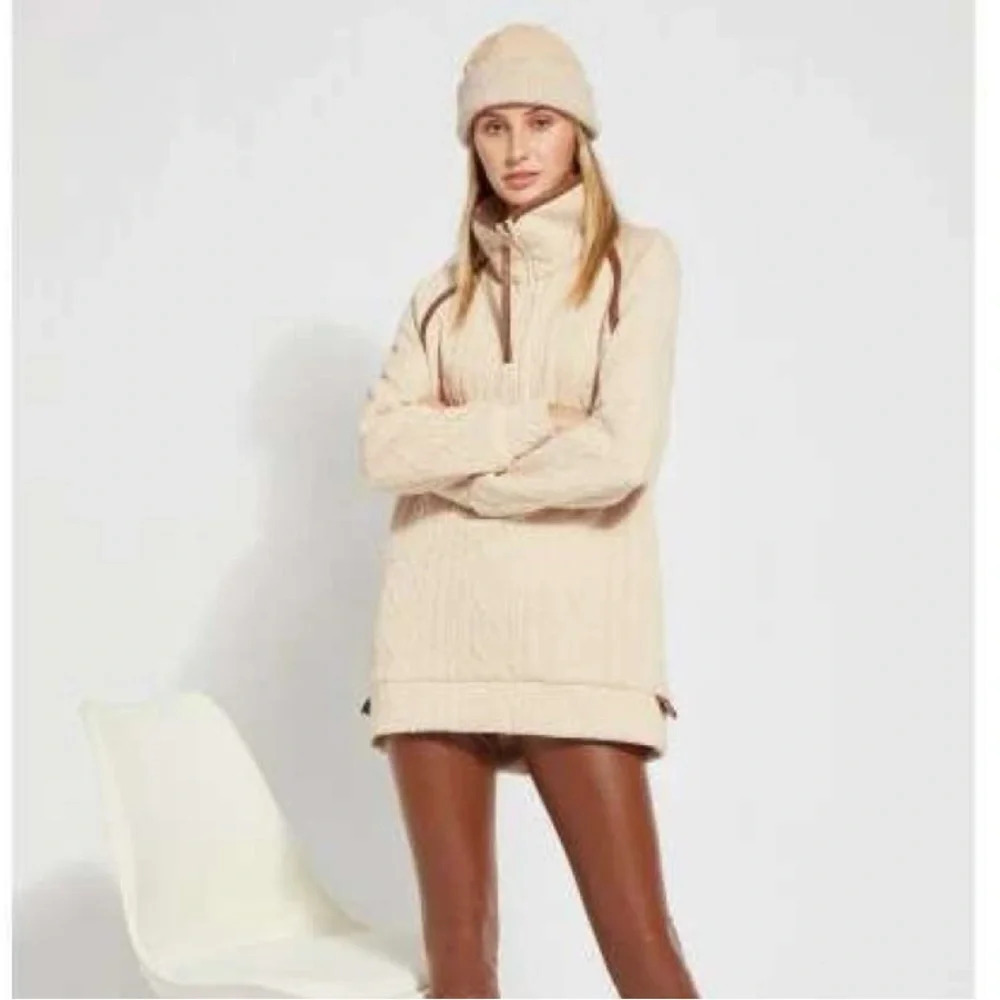 Lysse Marian Quilted Oversized Pullover Sweaters & Knits in White Oak Size XS